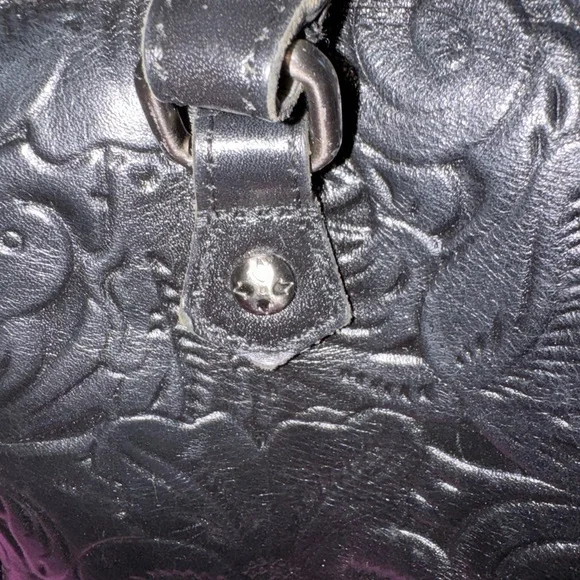 Patricia Nash Black Embossed Satchel Like New - Picture 2 of 5